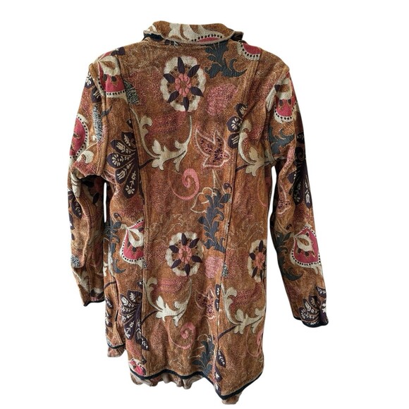 Trimdin S? Brocade Jacket Blazer Wearable Art Floral Reversible Provence Garden - Picture 3 of 14